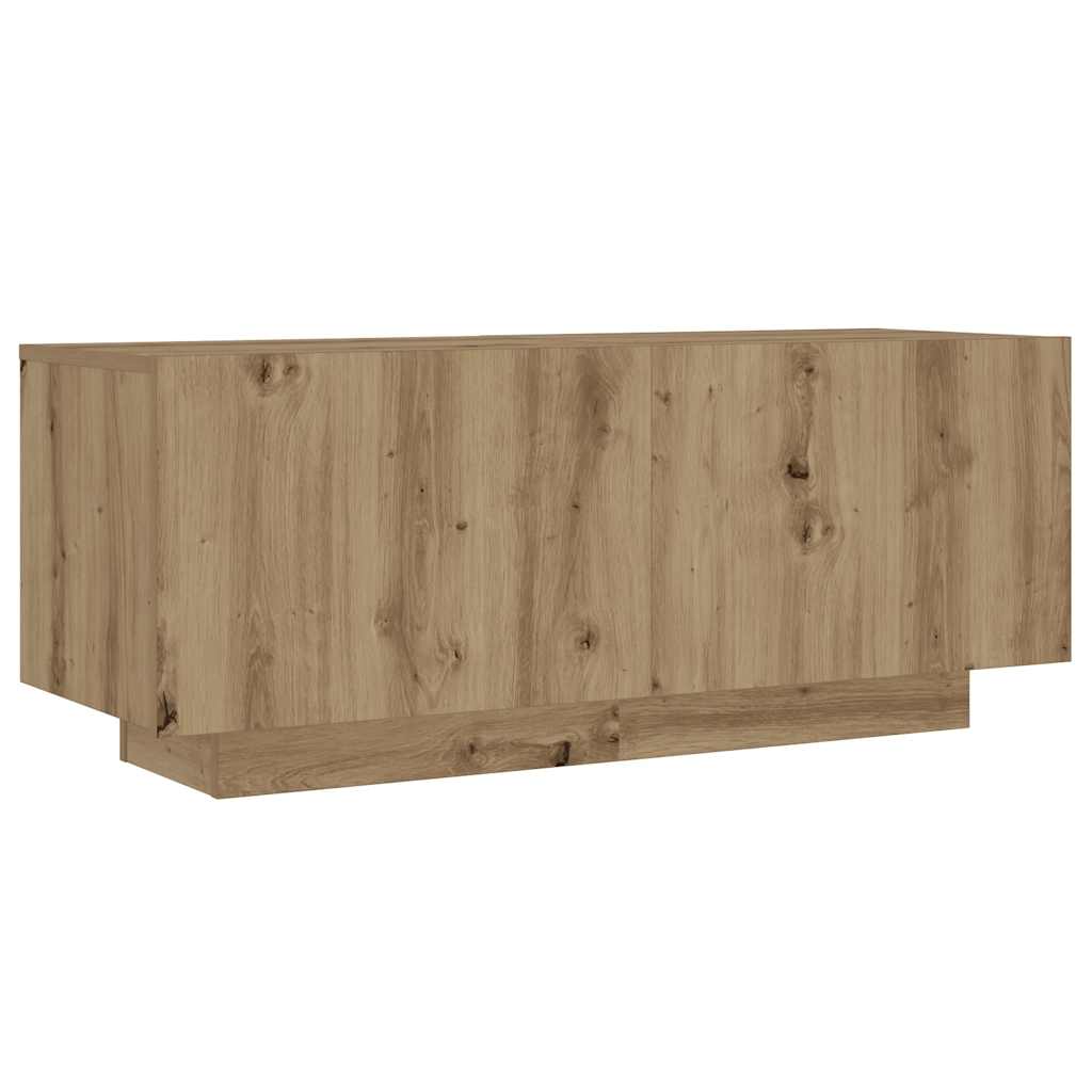 kézműves tölgy színű szerelt fa TV-szekrény 100 x 35 x 40 cm