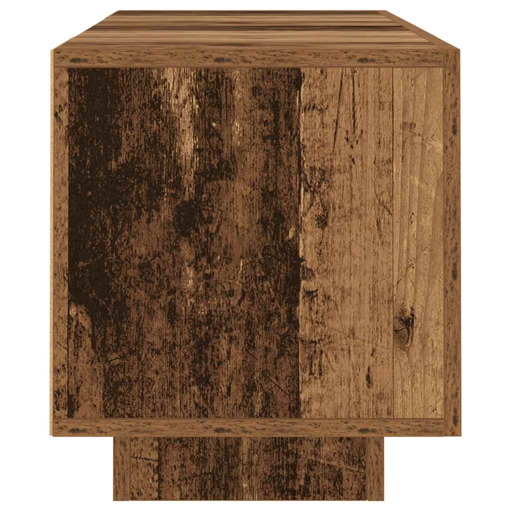 antik fa színű szerelt fa TV-szekrény LED-ekkel 160x35x40 cm