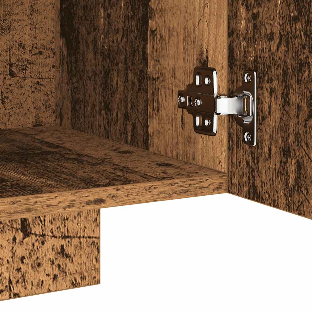 antik fa színű szerelt fa TV-szekrény LED-ekkel 160x35x40 cm