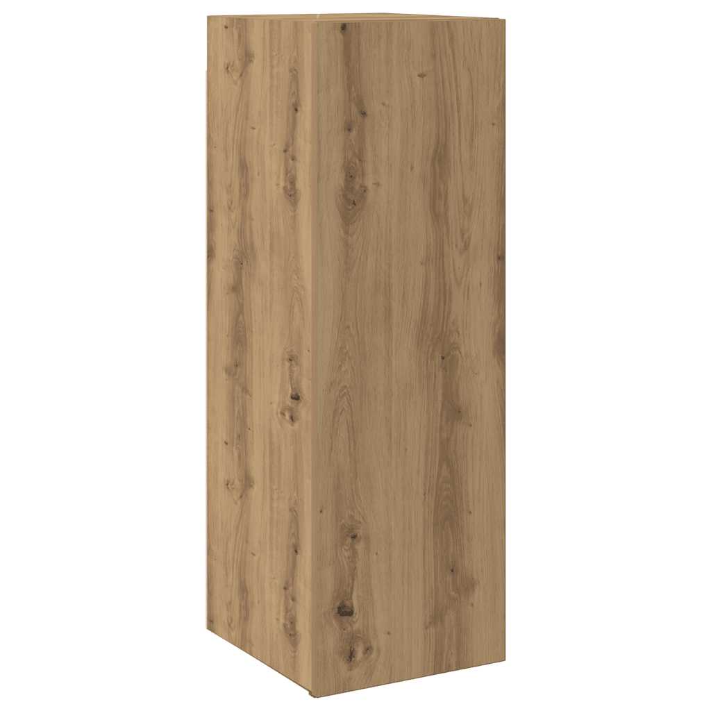 kézműves tölgy színű szerelt fa TV-szekrény 30,5 x 30 x 90 cm