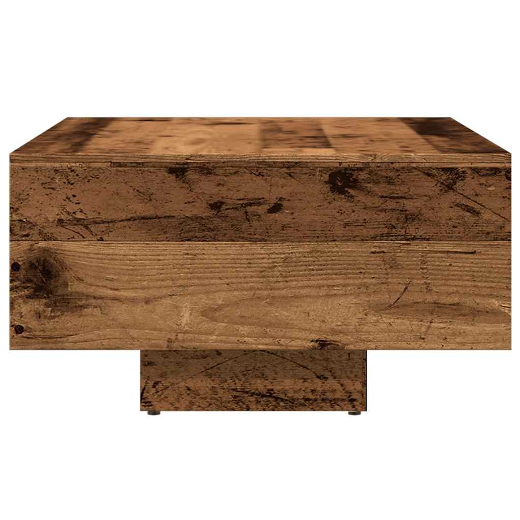 antik fa színű szerelt fa dohányzóasztal 85 x 55 x 31 cm