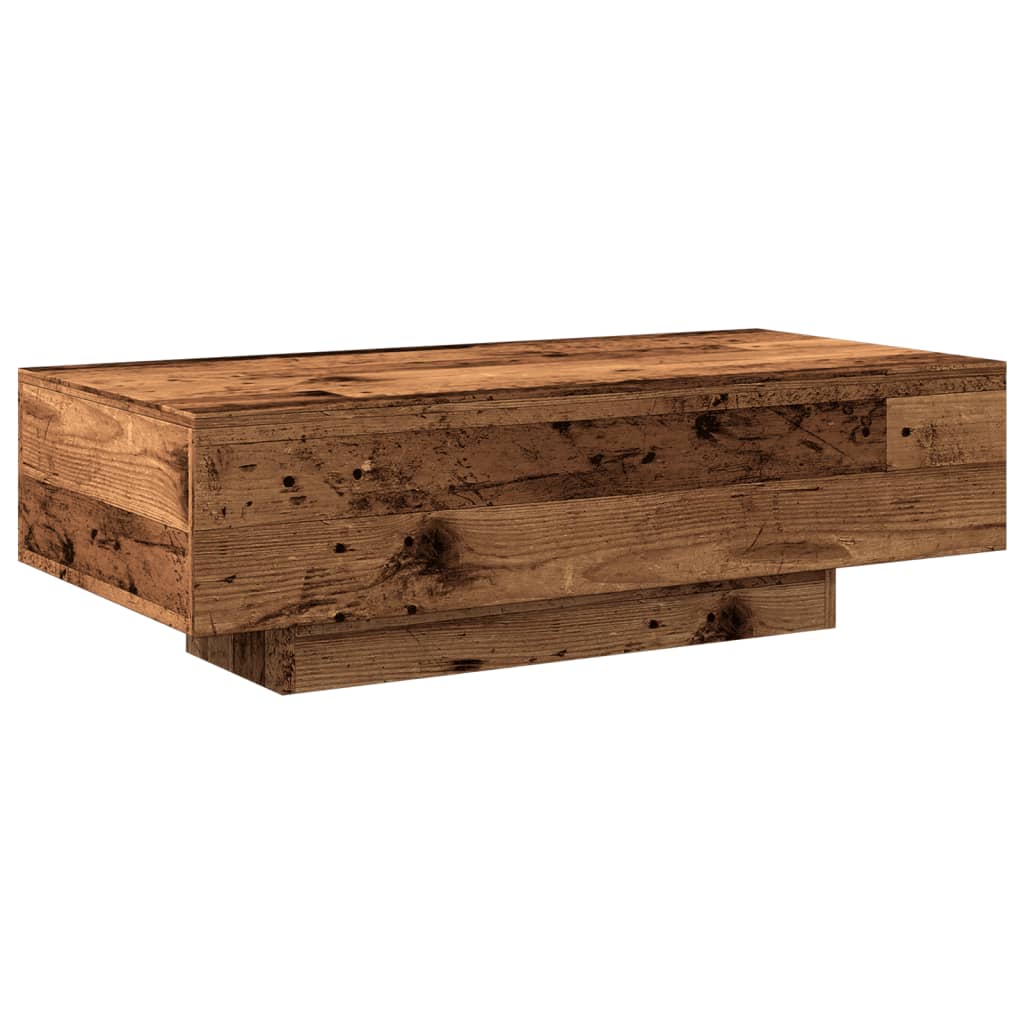antik fa színű szerelt fa dohányzóasztal 100x49,5x31 cm