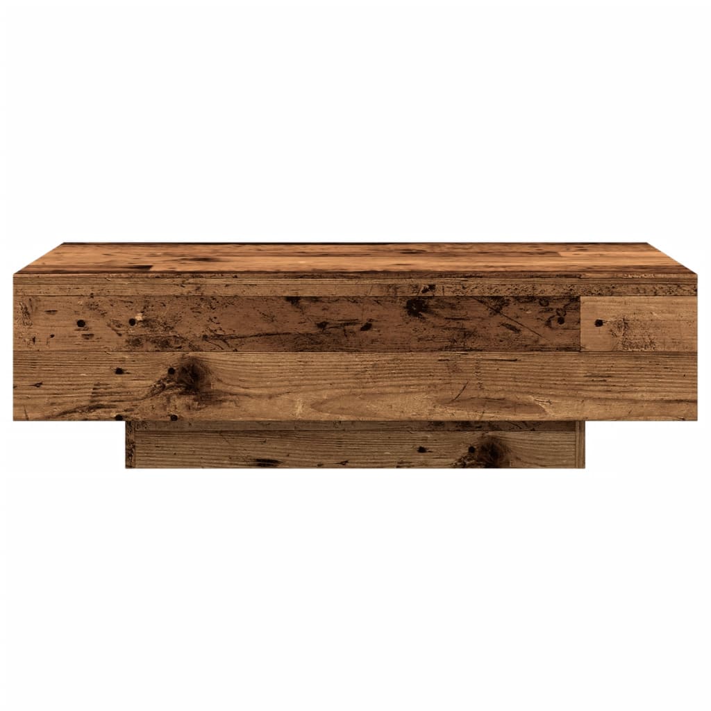 antik fa színű szerelt fa dohányzóasztal 100x49,5x31 cm