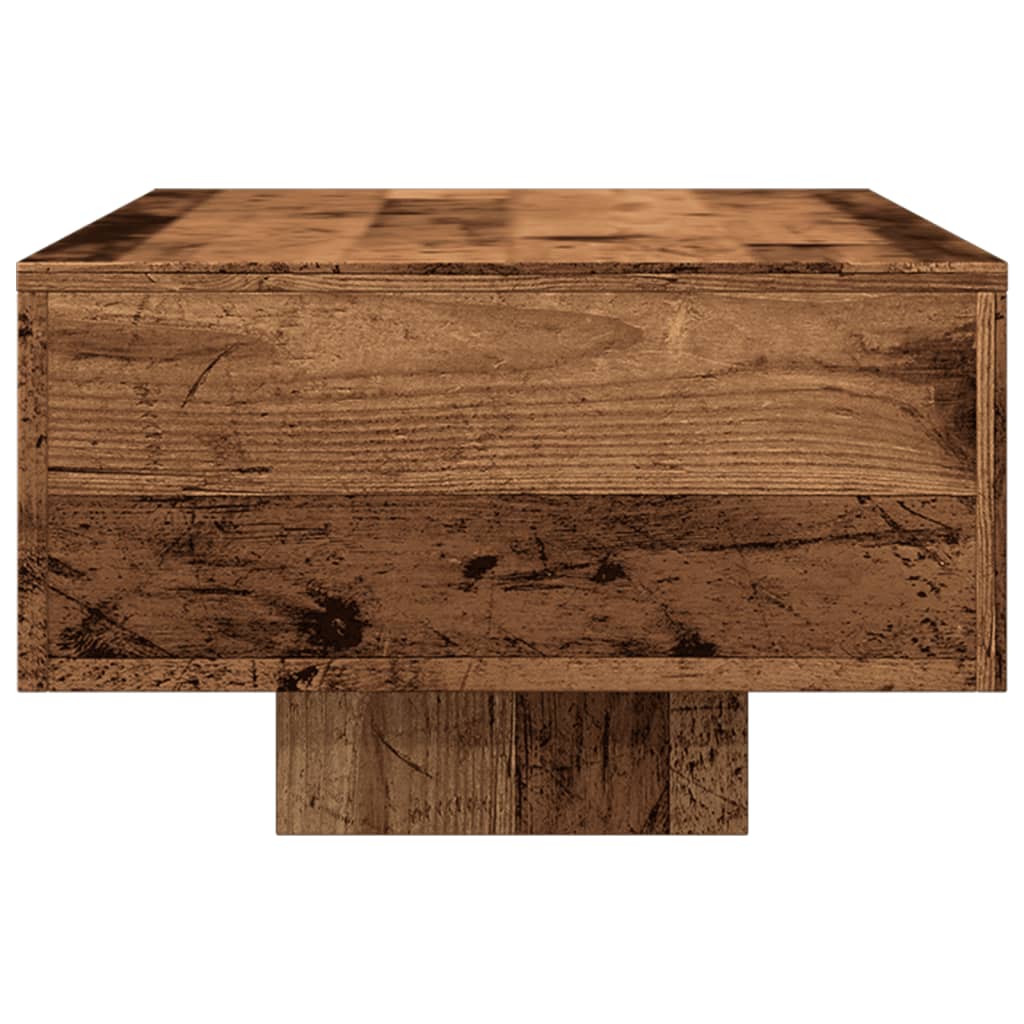 antik fa színű szerelt fa dohányzóasztal 100x49,5x31 cm