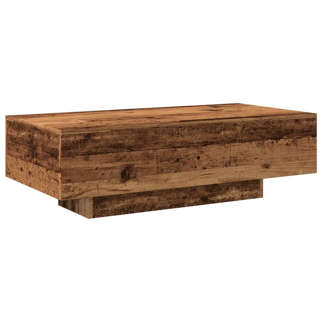 antik fa színű szerelt fa dohányzóasztal 100x49,5x31 cm
