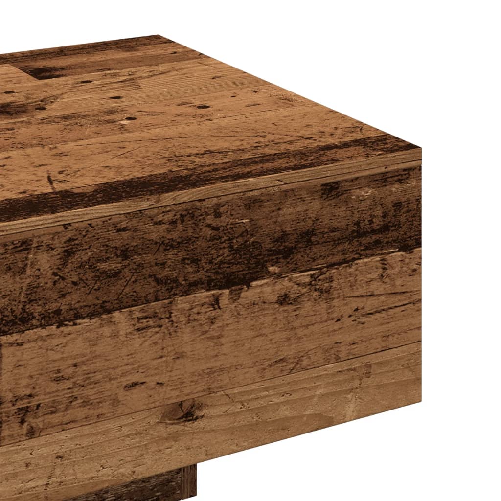 antik fa színű szerelt fa dohányzóasztal 100x49,5x31 cm