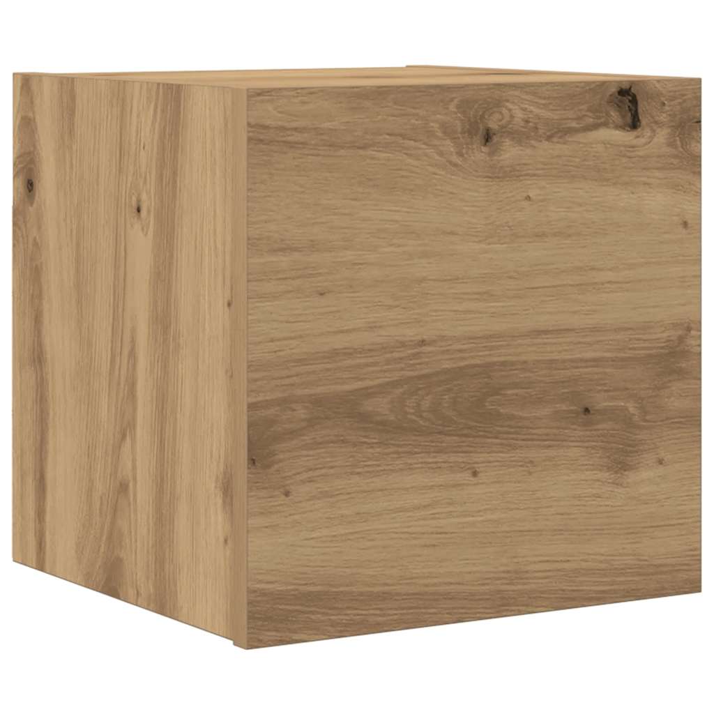 kézműves tölgy színű falra szerelhető TV-szekrény 30,5x30x30 cm