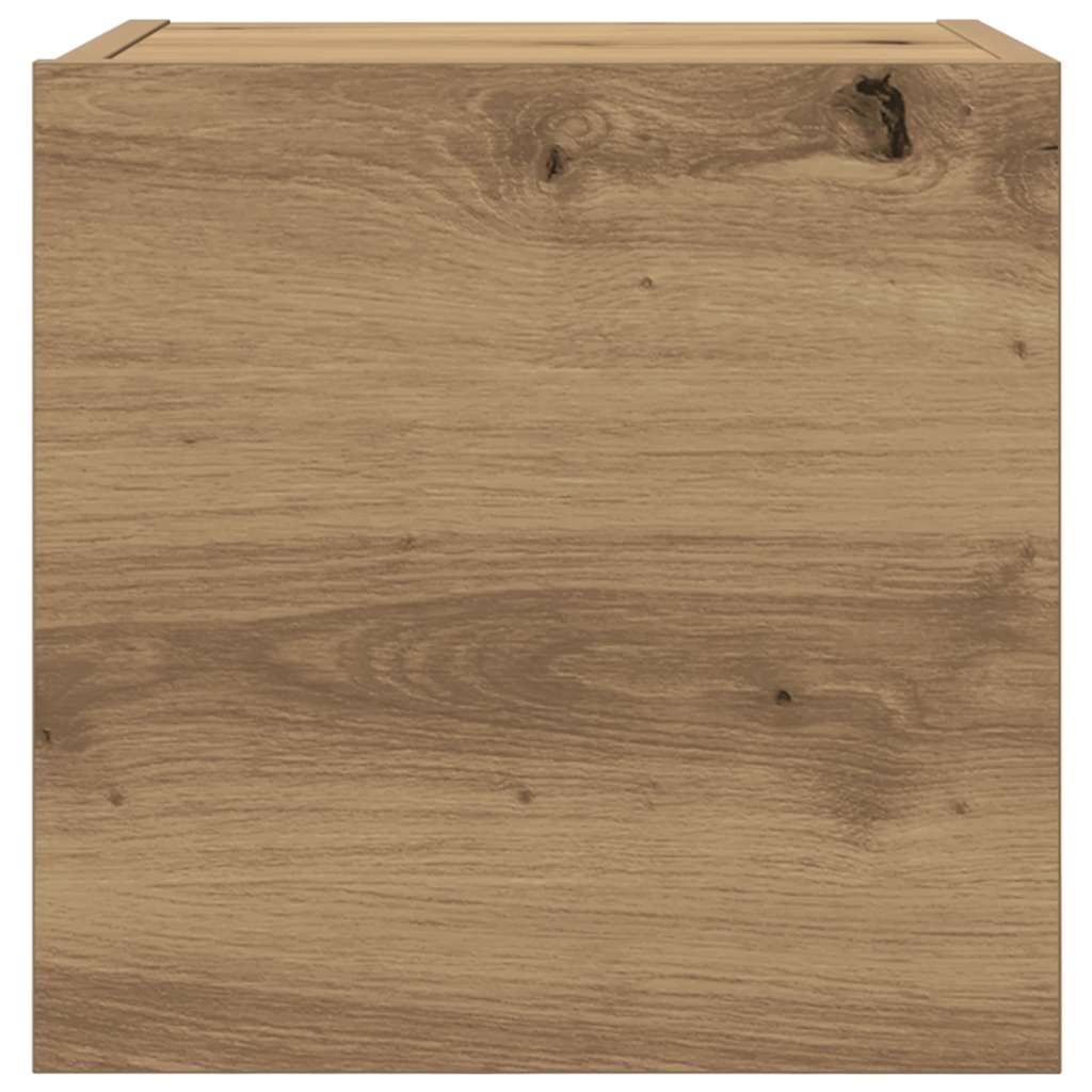 kézműves tölgy színű falra szerelhető TV-szekrény 30,5x30x30 cm