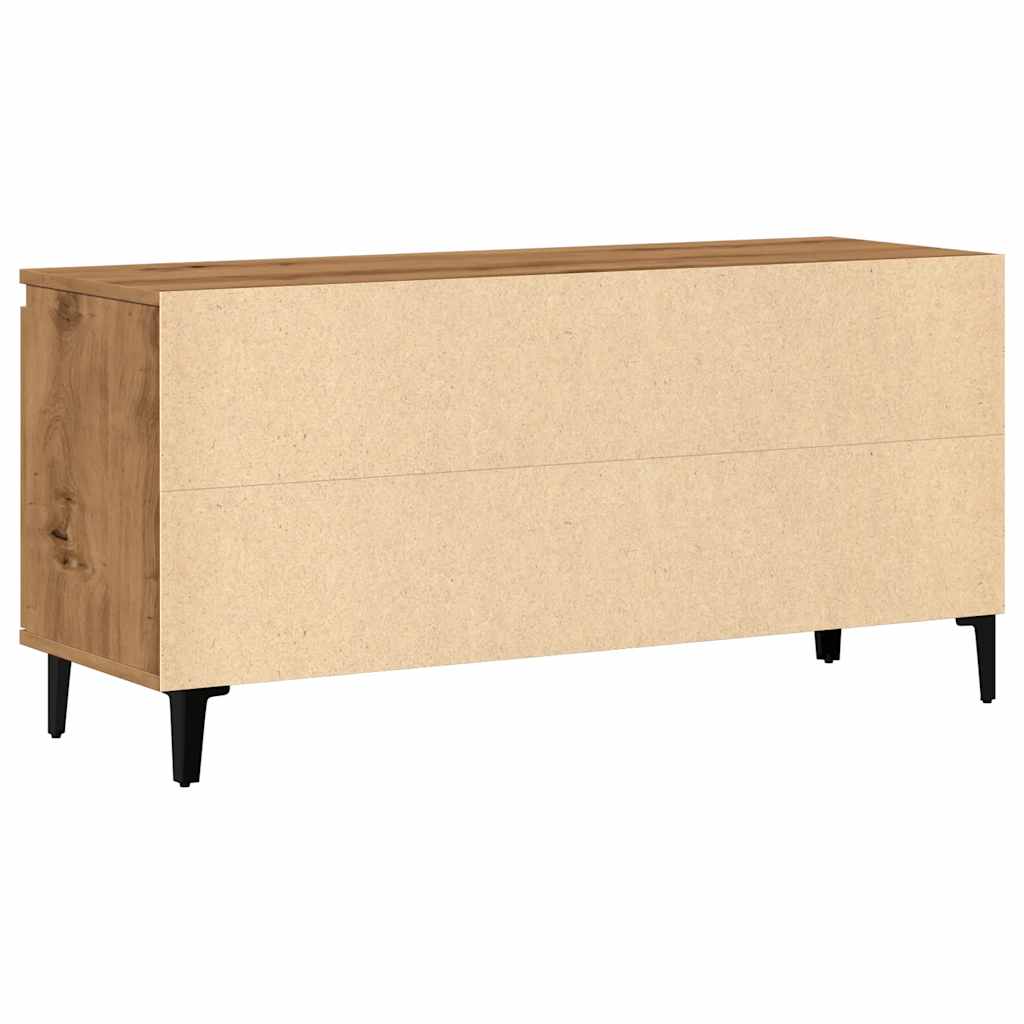 kézműves tölgy színű szerelt fa TV-szekrény 102x35x50 cm