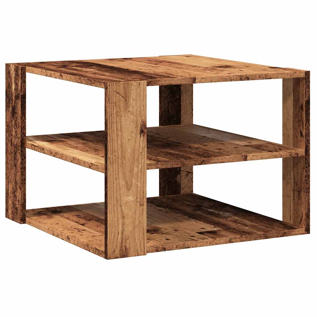 dohányzóasztal Régi fa 58x58x40 cm Műfa 58x58x40 cm Műanyag fa