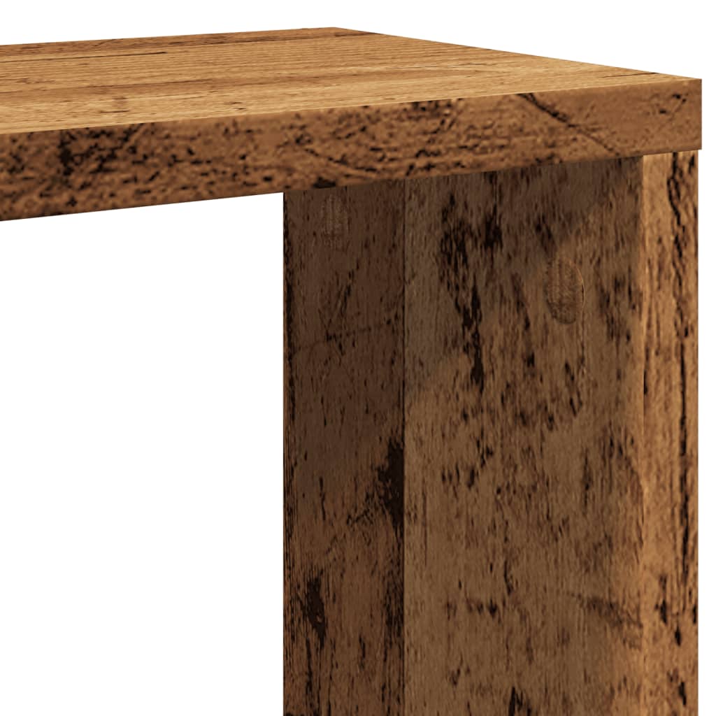 2 db antik fa színű szerelt fa fali kockapolc 30x15x30 cm