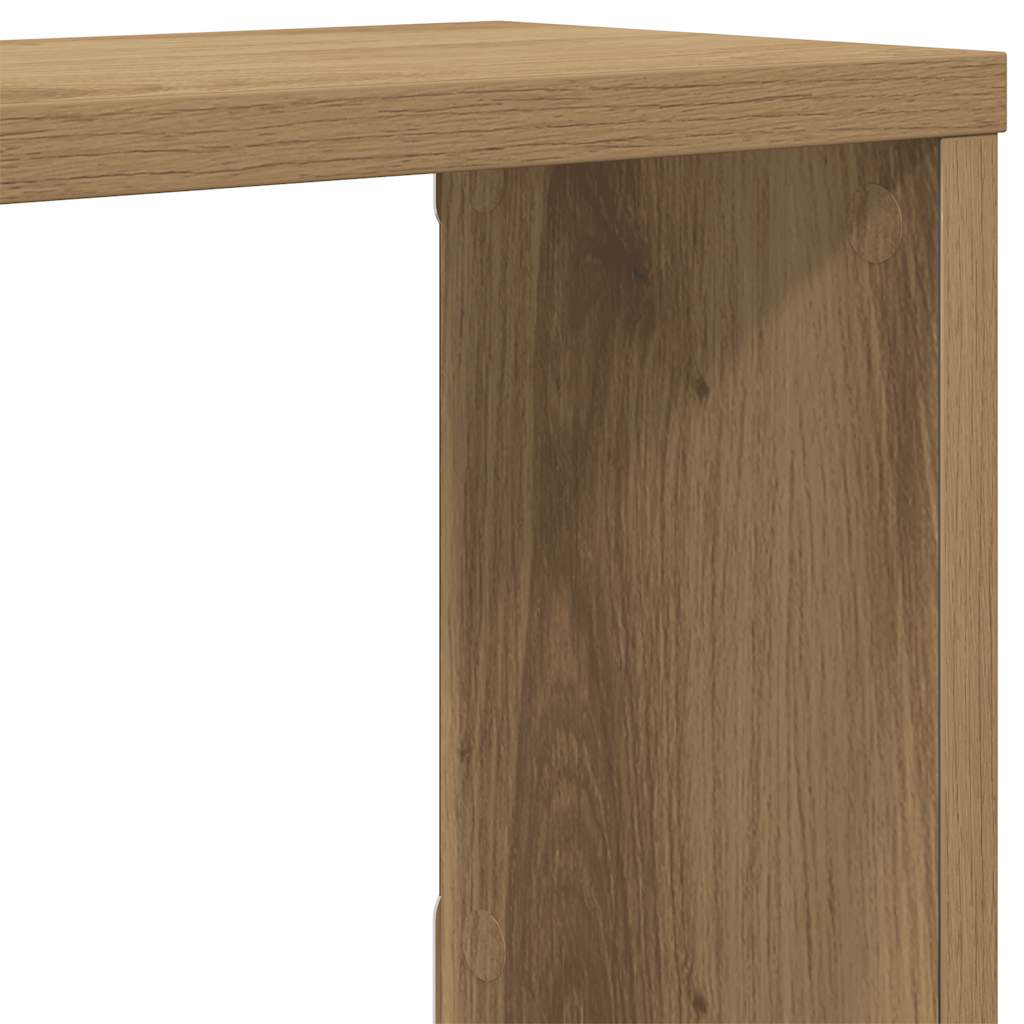 2 db kézműves tölgyszínű szerelt fa fali kockapolc 60x15x23 cm