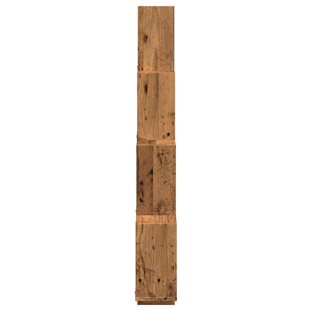 antik fa színű szerelt fa fali kocka polcok 90x15x119,5 cm