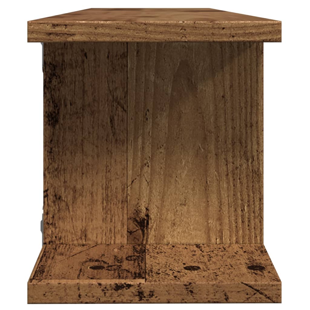 2 db antik fa színű szerelt fa fali polc 75 x 18 x 20 cm