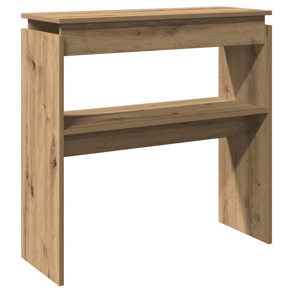 kézműves tölgy színű szerelt fa dohányzóasztal 80 x 30 x 80 cm