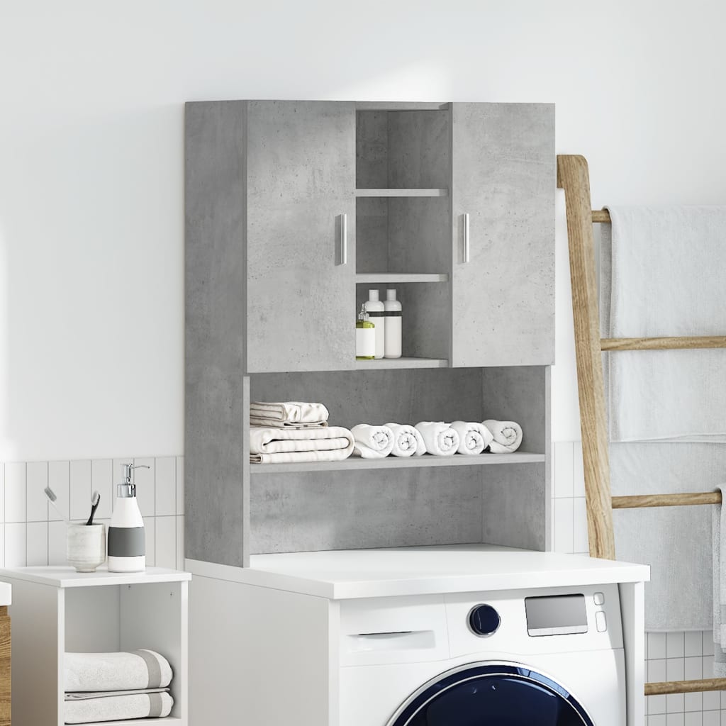 betonszürke mosógépszekrény 70,5 x 25,5 x 90 cm