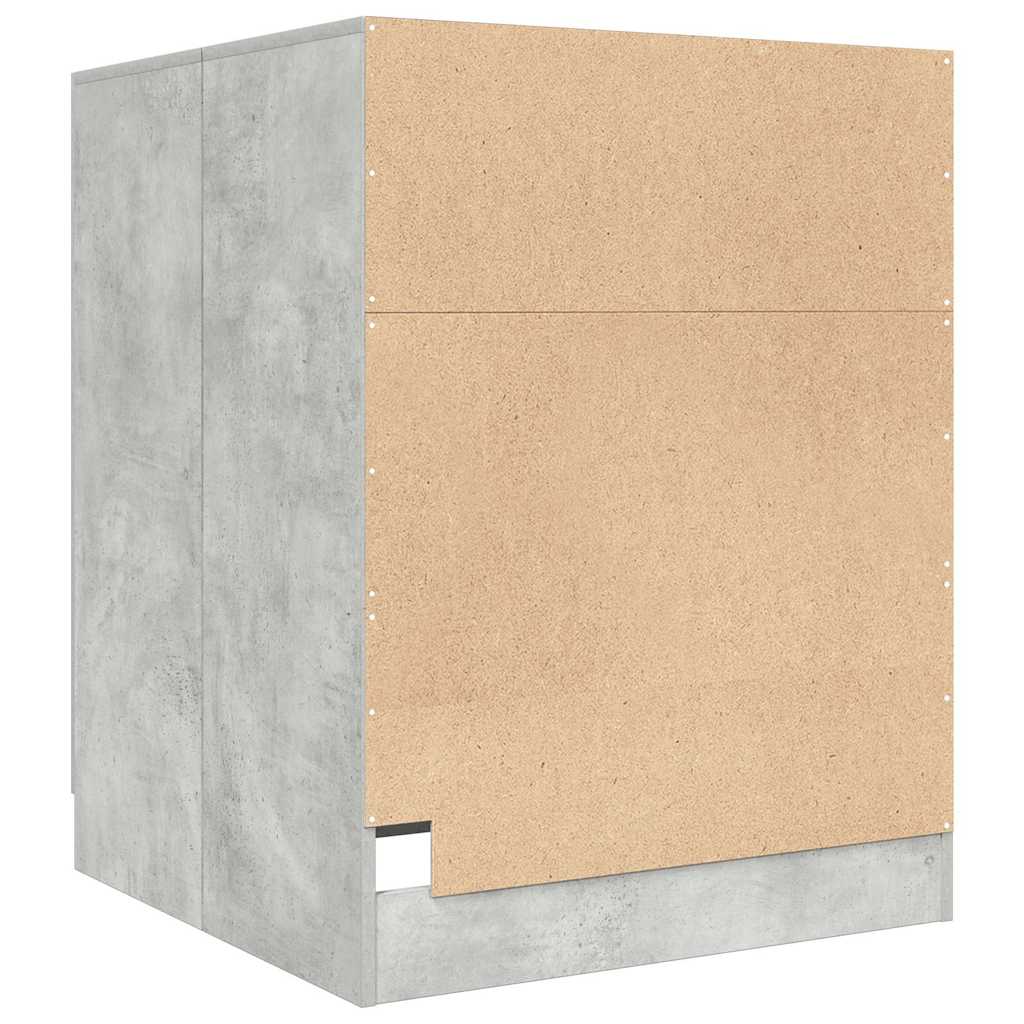 betonszürke mosógépszekrény 70,5 x 71,5 x 91,5 cm