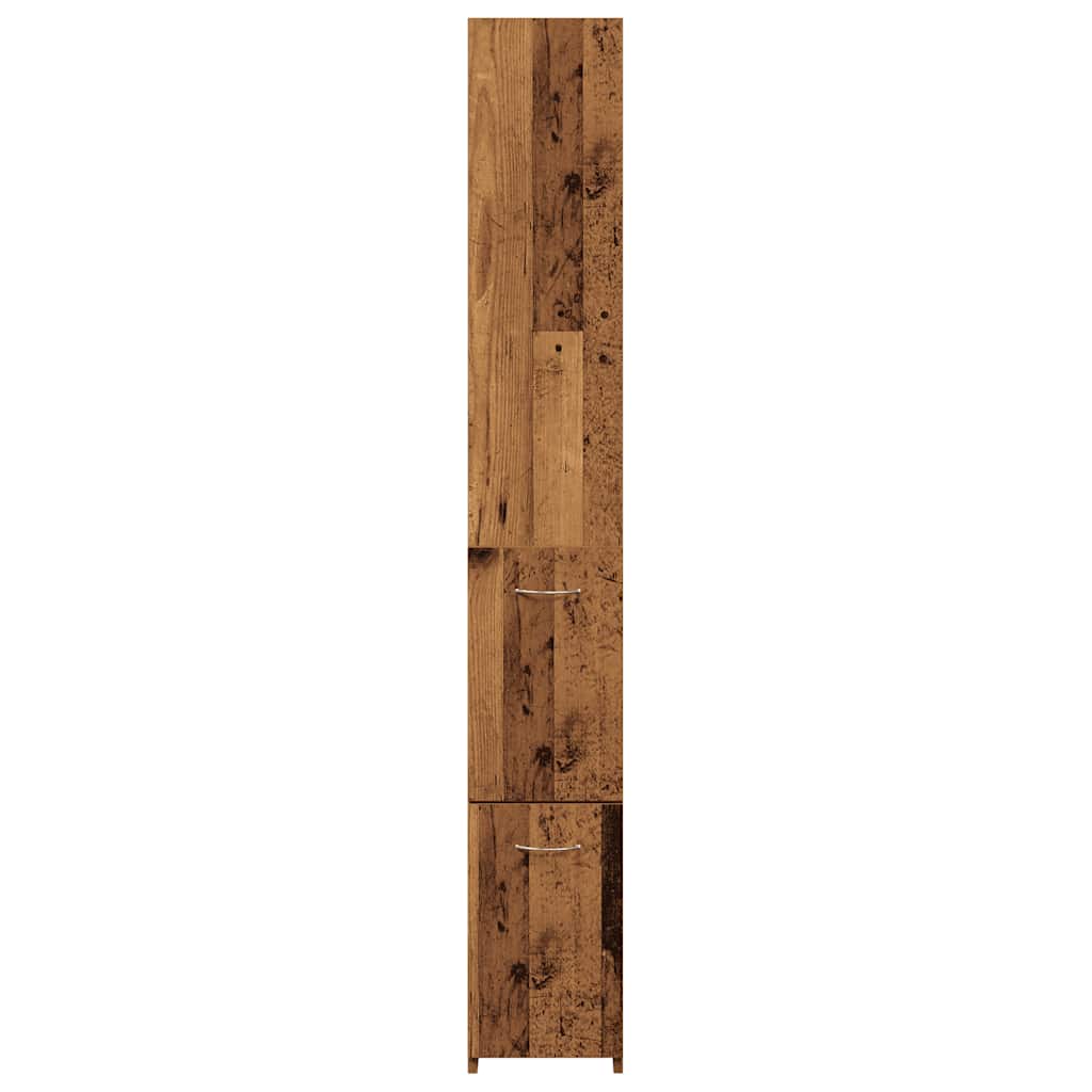antik fa színű szerelt fa fürdőszobaszekrény 25x25x170 cm