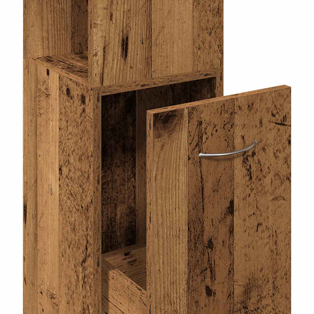 antik fa színű szerelt fa fürdőszobaszekrény 25x25x170 cm
