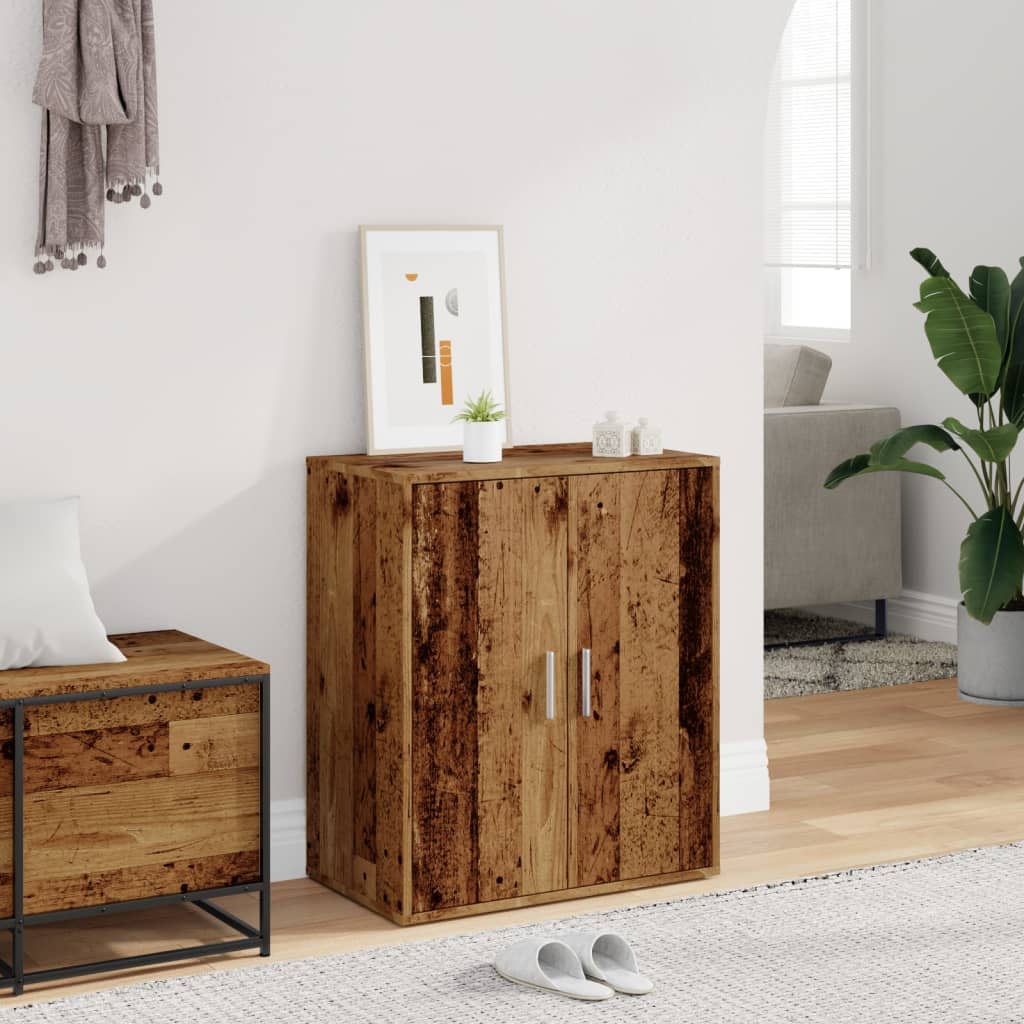 antik fa színű szerelt fa cipősszekrény 60 x 35 x 70 cm