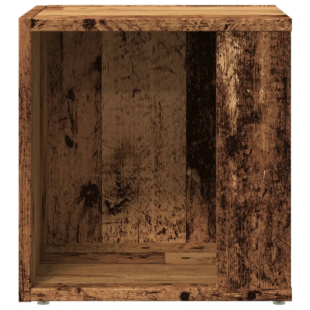 antik fa színű szerelt fa kisasztal 33 x 33 x 34 cm