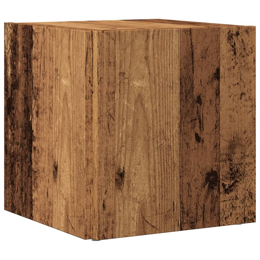 antik fa színű szerelt fa kisasztal 33 x 33 x 34 cm