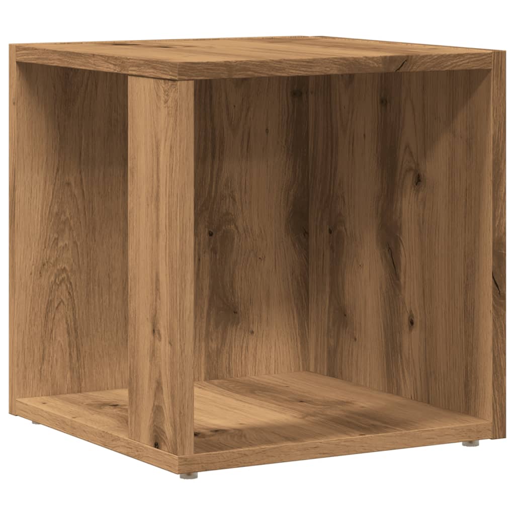 kézműves tölgy színű szerelt fa kisszekrény 33 x 33 x 34 cm
