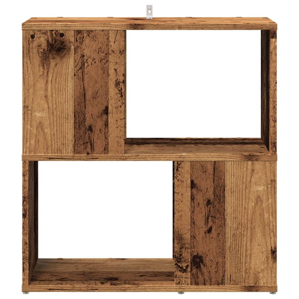 antik fa színű szerelt fa könyvszekrény 60 x 24 x 63 cm