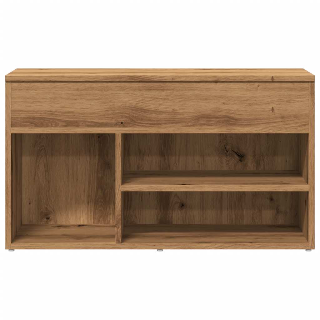 kézműves tölgy színű szerelt fa cipőtároló pad 80 x 30 x 45 cm