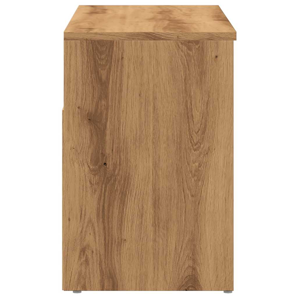 kézműves tölgy színű szerelt fa cipőtároló pad 80 x 30 x 45 cm