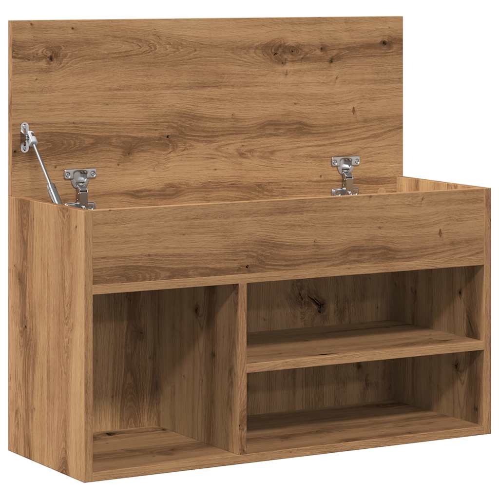 kézműves tölgy színű szerelt fa cipőtároló pad 80 x 30 x 45 cm