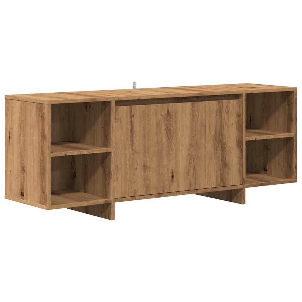 kézműves tölgy színű szerelt fa TV-szekrény 130 x 35 x 50 cm