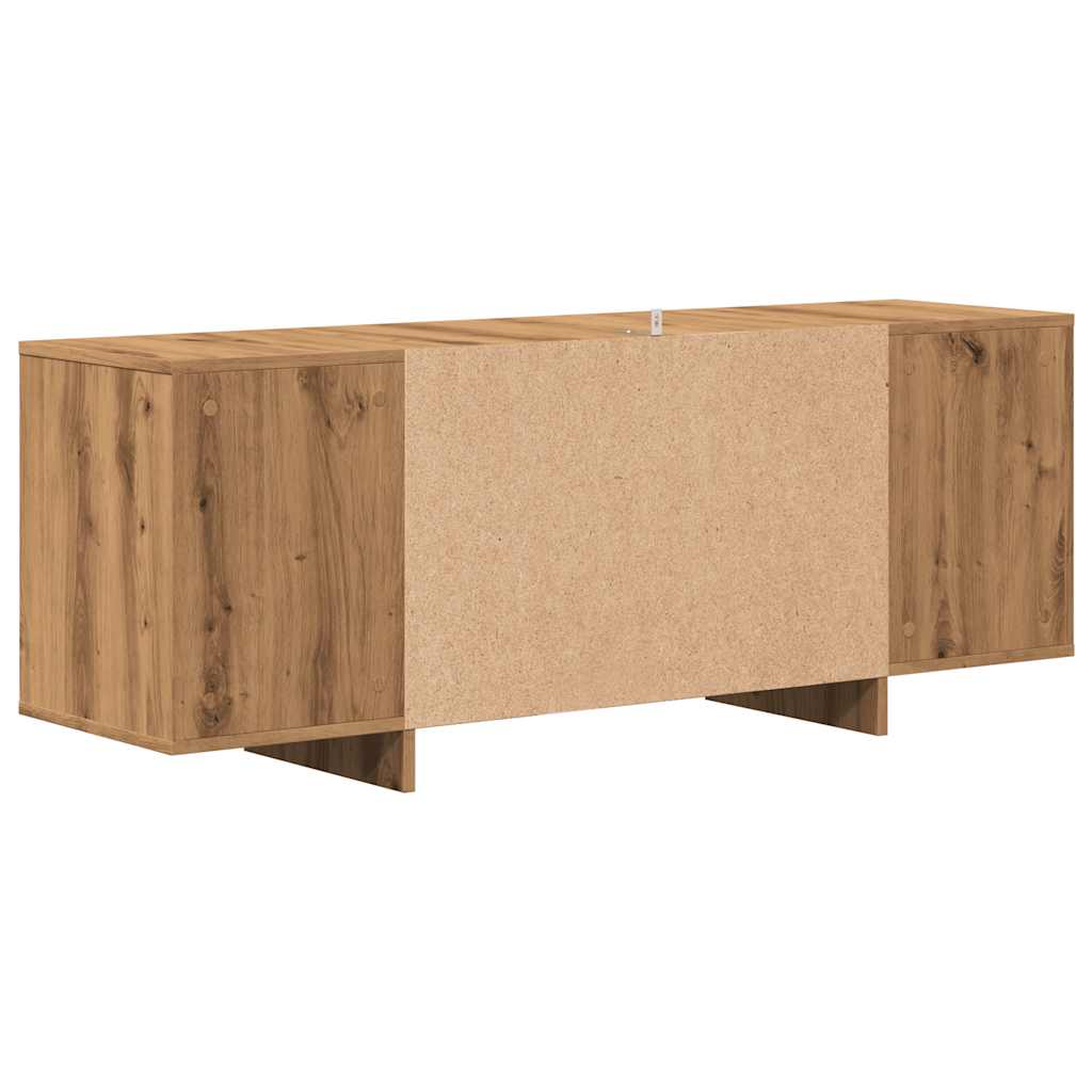 kézműves tölgy színű szerelt fa TV-szekrény 130 x 35 x 50 cm
