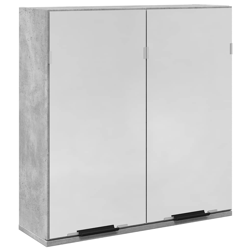 Fürdőszobai tükörszekrény betonszürke 64x20x66,5 cm műfa