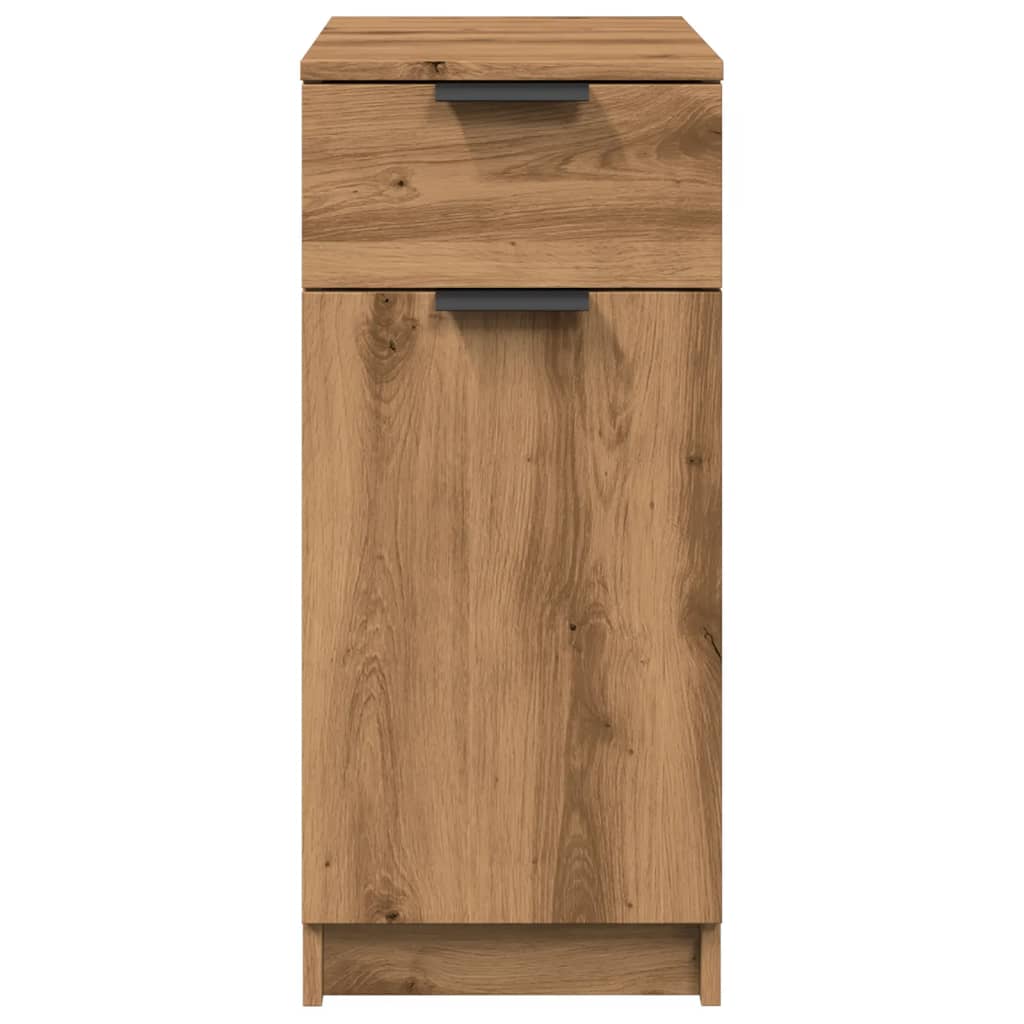 kézműves tölgy színű szerelt fa íróasztalszekrény 33x50x75 cm