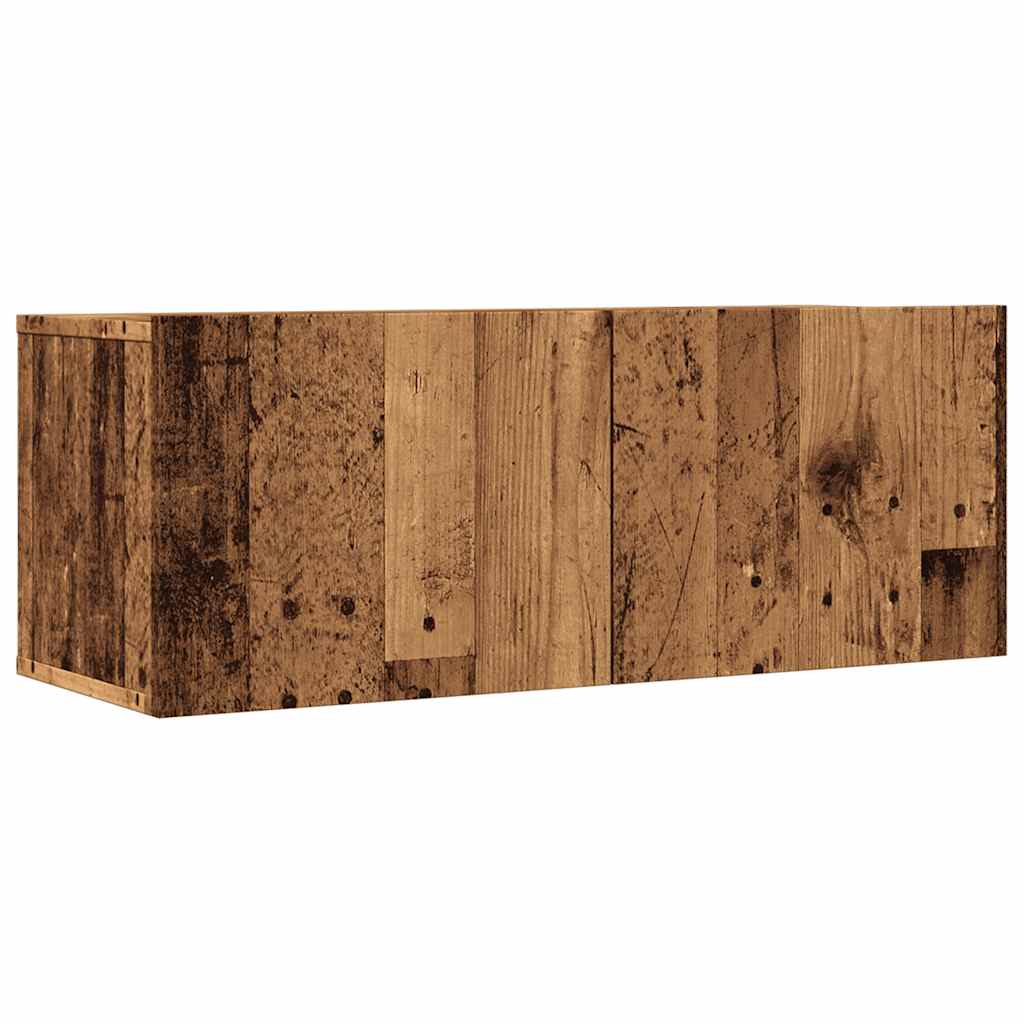 2 db antik fa színű falra szerelhető TV-szekrény 80 x 30 x 30cm