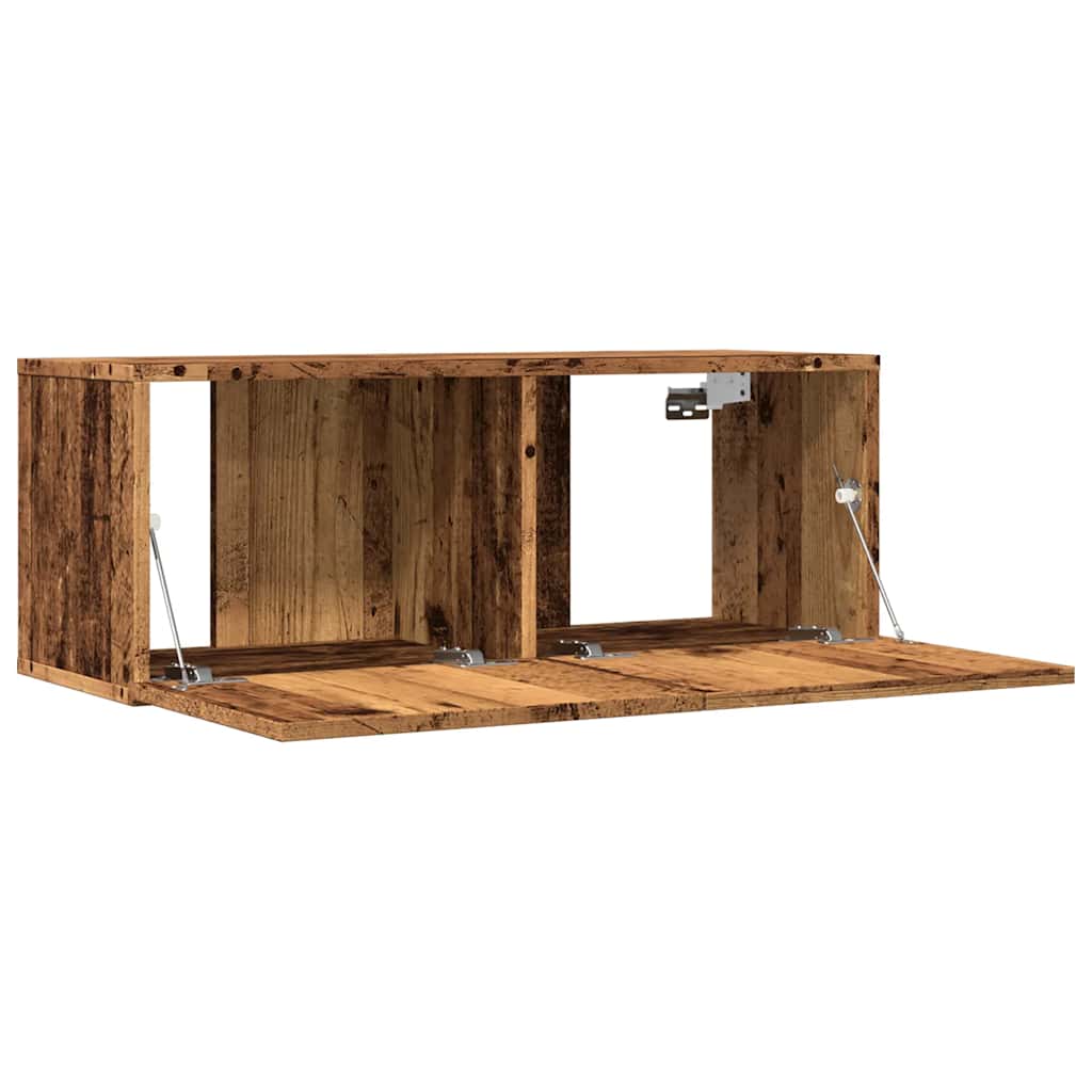 2 db antik fa színű falra szerelhető TV-szekrény 80 x 30 x 30cm