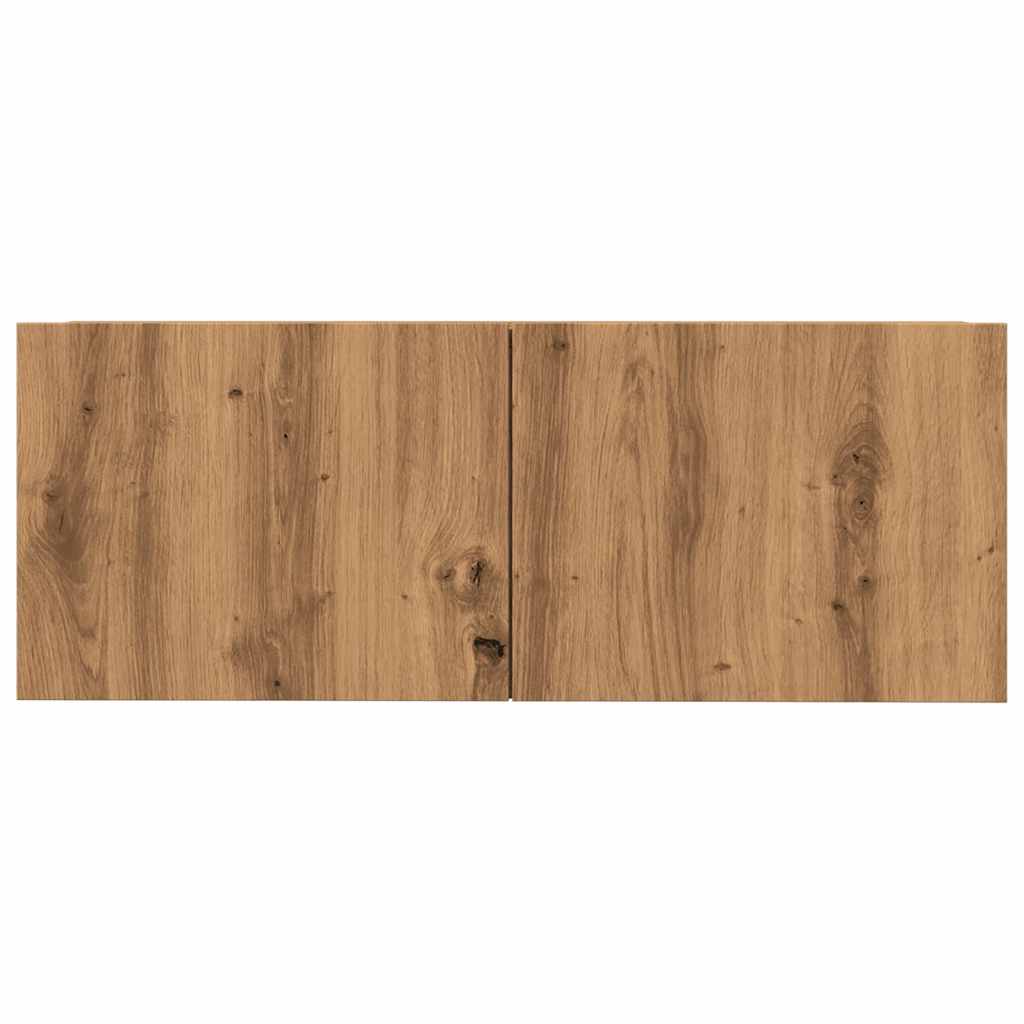 2 db kézműves tölgy falra szerelhető TV-szekrény 80x30x30 cm