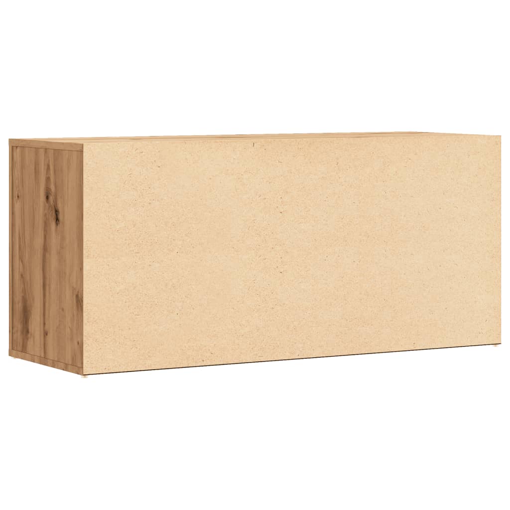 kézműves tölgy színű szerelt fa cipőtároló pad 100 x 35 x 45 cm