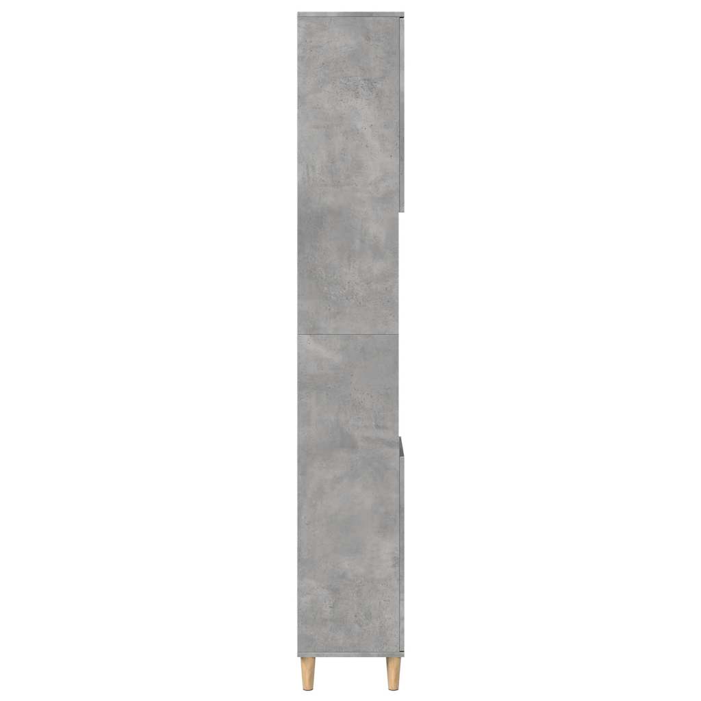 betonszürke szerelt fa fürdőszobaszekrény 30 x 30 x 190 cm