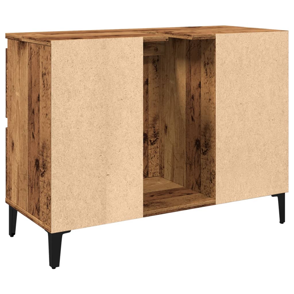 antik fa színű szerelt fa mosdószekrény 80 x 33 x 60 cm