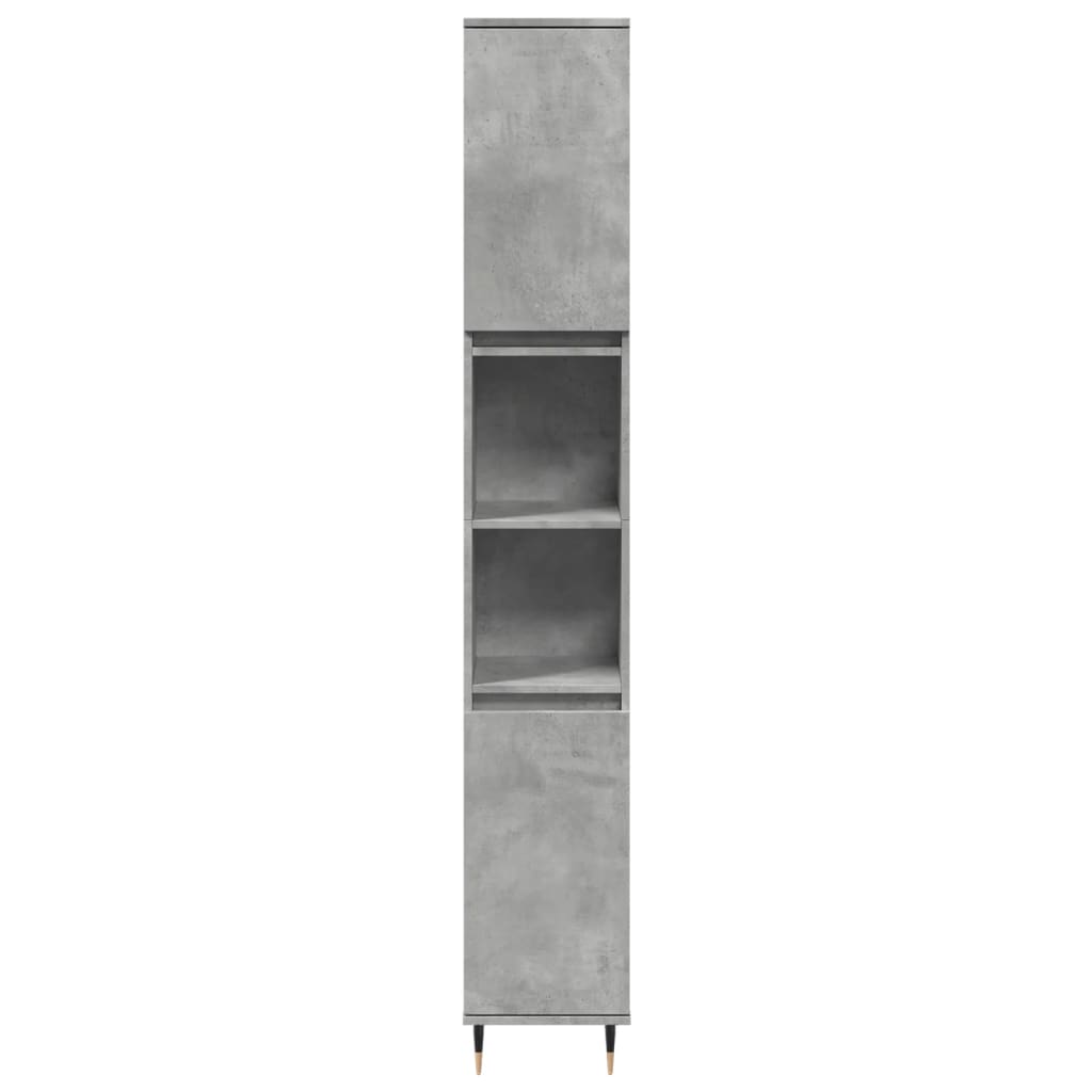 betonszürke szerelt fa fürdőszobaszekrény 30 x 30 x 190 cm