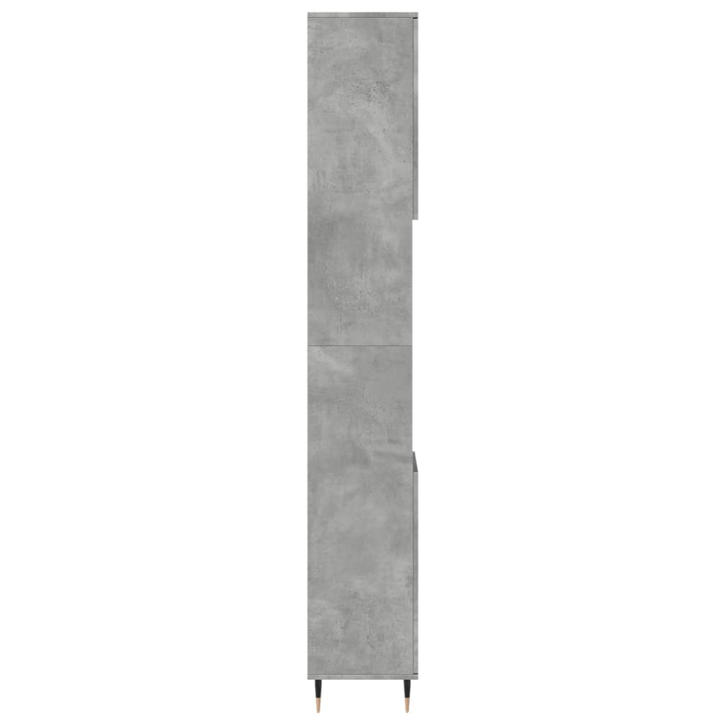 betonszürke szerelt fa fürdőszobaszekrény 30 x 30 x 190 cm