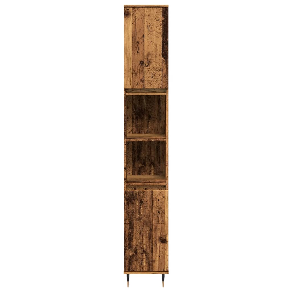 antik fa színű szerelt fa fürdőszobaszekrény 30 x 30 x 190 cm