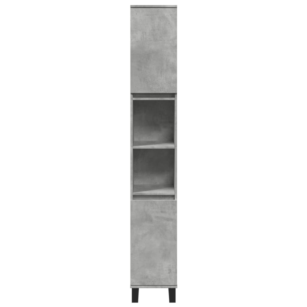 betonszürke szerelt fa fürdőszobaszekrény 30 x 30 x 190 cm