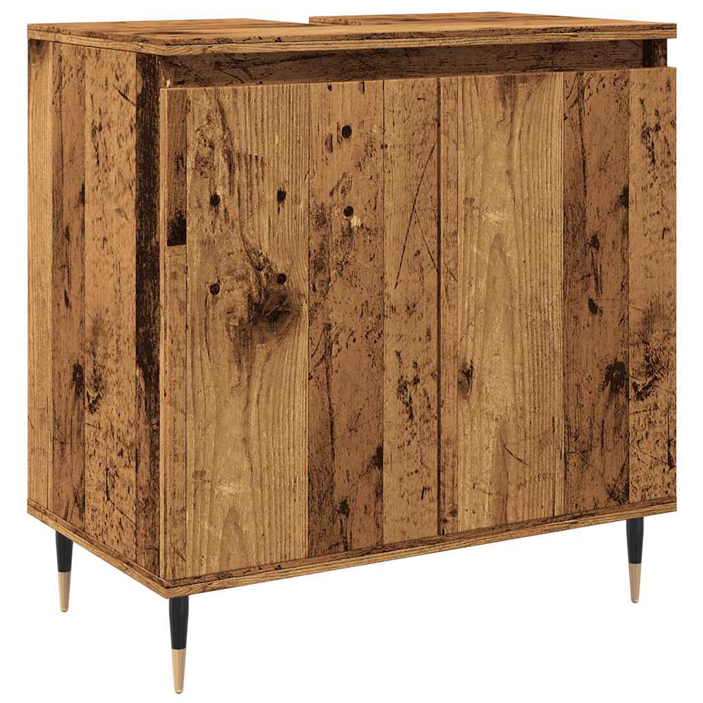 antik fa színű szerelt fa fürdőszobaszekrény 58 x 33 x 60 cm
