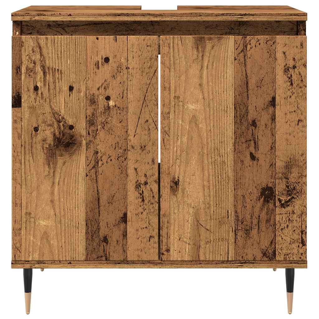 antik fa színű szerelt fa fürdőszobaszekrény 58 x 33 x 60 cm