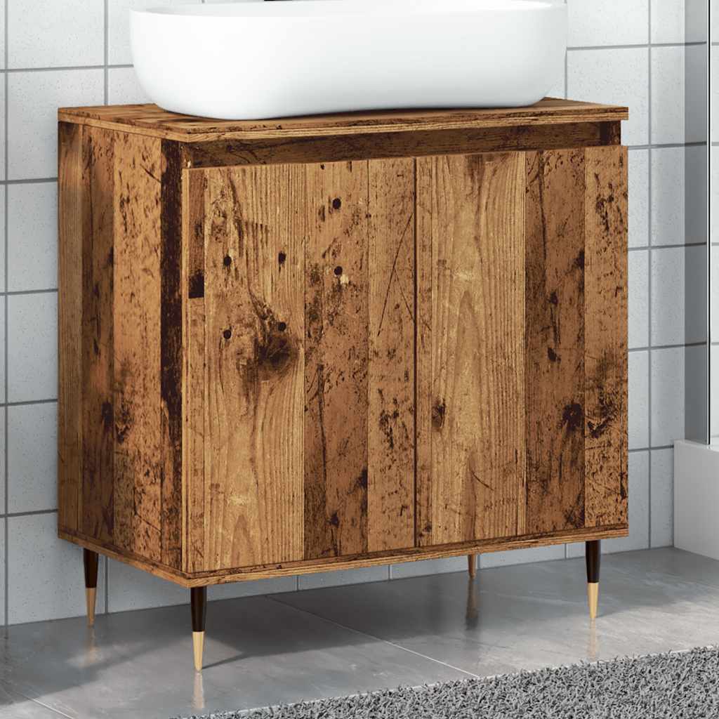antik fa színű szerelt fa fürdőszobaszekrény 58 x 33 x 60 cm