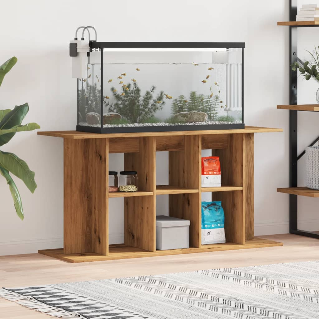 kézműves tölgyfa akváriumállvány 120 x 40 x 60 cm rétegelt fából