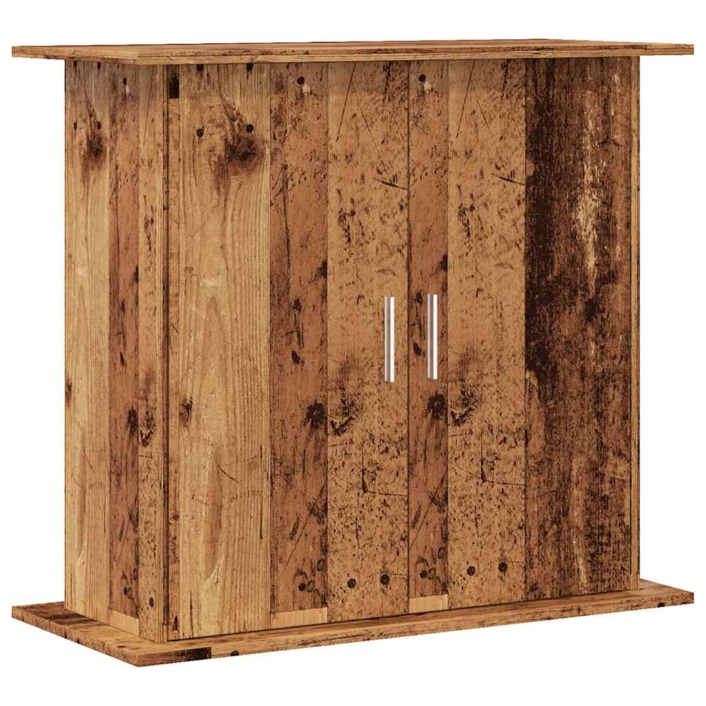 antik fa színű szerelt fa akváriumállvány 81x36x73 cm